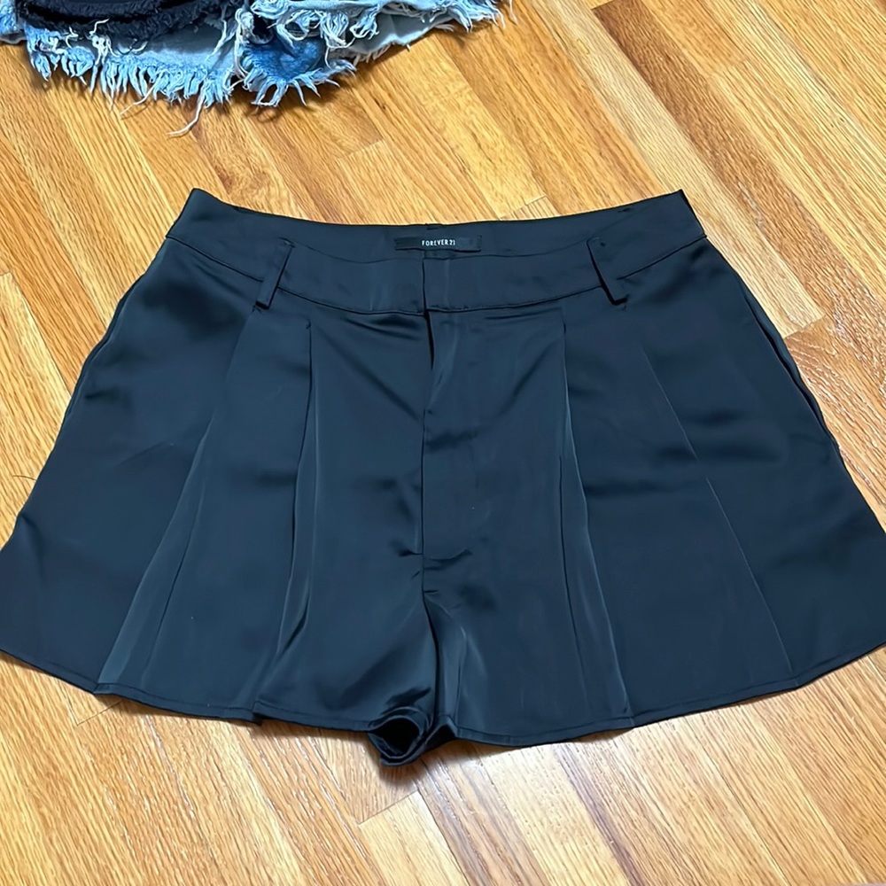 Black satin forever 21 shorts